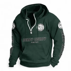 Football Fans Gift Casual Stand Up Collar Hoodie, Hoodie Stand-Up Collar Exclusive Logo For Sport Fan EPL125082225778-Dark Green