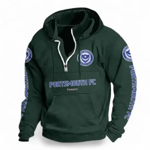 Football Fans Gift Casual Stand Up Collar Hoodie, Hoodie Stand-Up Collar Exclusive Logo For Sport Fan EPL125082225780-Dark Green