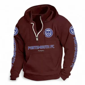 Football Fans Gift Casual Stand Up Collar Hoodie, Hoodie Stand-Up Collar Exclusive Logo For Sport Fan EPL125082225780-Deep Red