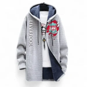 Football Fans Gift Fleece Windbreaker Jacket, All Over Print Soft-Lined Windproof Jacket For Sport Fan EPL127082625000-White