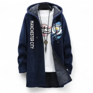 Football Fans Gift Fleece Windbreaker Jacket, All Over Print Soft-Lined Windproof Jacket For Sport Fan EPL127082625004-Blue
