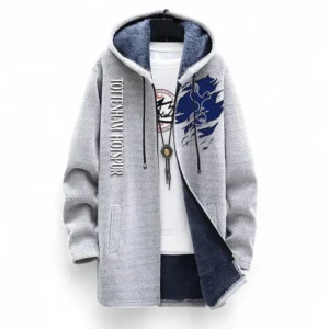 Football Fans Gift Fleece Windbreaker Jacket, All Over Print Soft-Lined Windproof Jacket For Sport Fan EPL127082625005-White