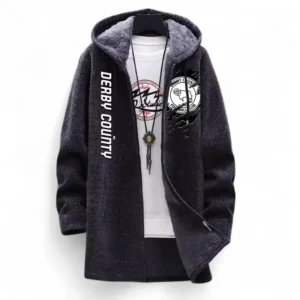 Football Fans Gift Fleece Windbreaker Jacket, All Over Print Soft-Lined Windproof Jacket For Sport Fan EPL127082625012-Black