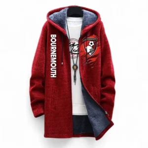 Football Fans Gift Fleece Windbreaker Jacket, All Over Print Soft-Lined Windproof Jacket For Sport Fan EPL127082625013-Red
