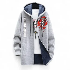 Football Fans Gift Fleece Windbreaker Jacket, All Over Print Soft-Lined Windproof Jacket For Sport Fan EPL127082625013-White