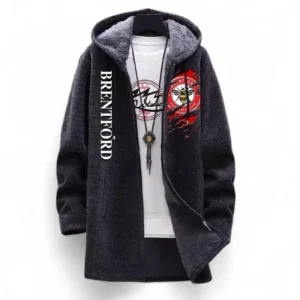 Football Fans Gift Fleece Windbreaker Jacket, All Over Print Soft-Lined Windproof Jacket For Sport Fan EPL127082625014-Black