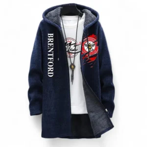 Football Fans Gift Fleece Windbreaker Jacket, All Over Print Soft-Lined Windproof Jacket For Sport Fan EPL127082625014-Blue