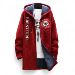 Football Fans Gift Fleece Windbreaker Jacket, All Over Print Soft-Lined Windproof Jacket For Sport Fan EPL127082625014-Red