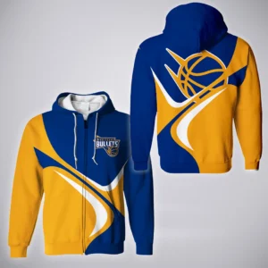 Brisbane Bullets Zipper Hoodie  NBL 2025 For Fan Brisbane Bullets HVN1194BB080225ZHD