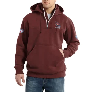 Sport Fan Casual Stand Up Collar Hoodie For Sport Lover HVN1235AD081525 - Deep Red