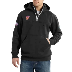 Sport Fan Casual Stand Up Collar Hoodie For Football Lover HVN1235BR081525 - Black