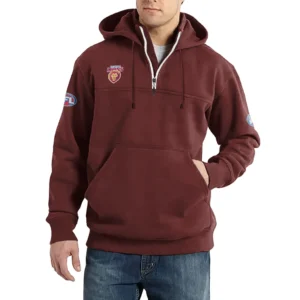 Sport Fan Casual Stand Up Collar Hoodie For Sport Lover HVN1235BR081525 - Deep Red