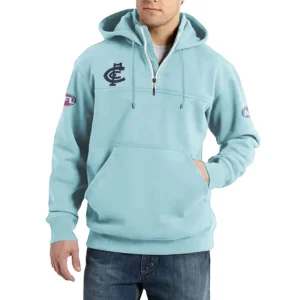 Sport Fan Casual Stand Up Collar Hoodie For Sport Lover HVN1235CA081525 - Light Blue