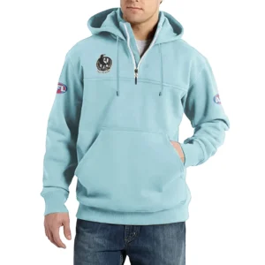 Sport Fan Casual Stand Up Collar Hoodie For Sport Lover HVN1235CO081525 - Light Blue