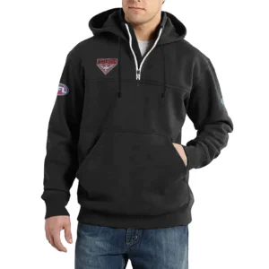 Sport Fan Casual Stand Up Collar Hoodie For Football Lover HVN1235ES081525 - Black