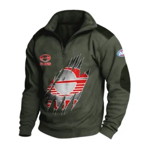 Sport Fan Stand-up Collar Sweatshirt For Sport Lover HVN1235GO081525 - Army Green