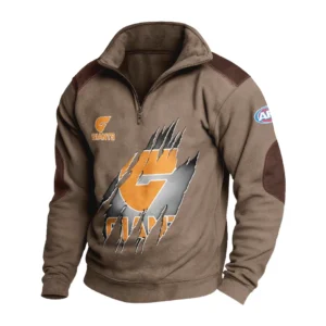 Sport Fan Stand-up Collar Sweatshirt For Football Lover HVN1235GW081525 - Brown