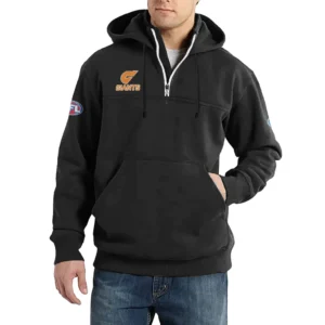 Sport Fan Casual Stand Up Collar Hoodie For Football Lover HVN1235GW081525 - Black