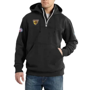Sport Fan Casual Stand Up Collar Hoodie For Football Lover HVN1235HA081525 - Black