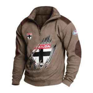 Sport Fan Stand-up Collar Sweatshirt For Football Lover HVN1235ST081525 - Brown