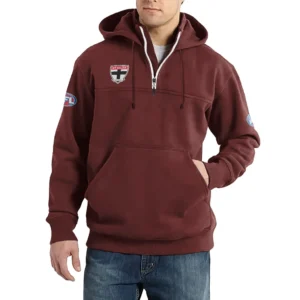 Sport Fan Casual Stand Up Collar Hoodie For Sport Lover HVN1235ST081525 - Deep Red