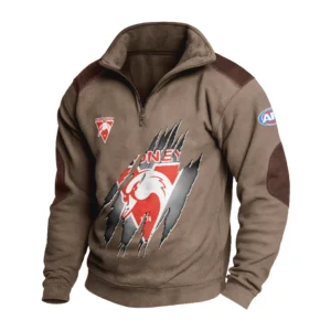 Sport Fan Stand-up Collar Sweatshirt For Football Lover HVN1235SY081525 - Brown