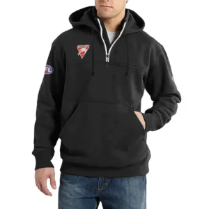 Sport Fan Casual Stand Up Collar Hoodie For Football Lover HVN1235SY081525 - Black