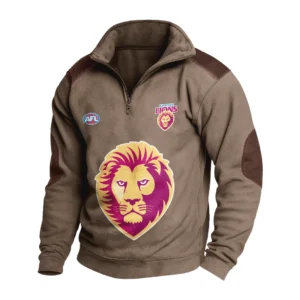 Sport Fan Stand-up Collar Sweatshirt For Football Lover HVN1236BR081525 - Brown
