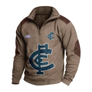 Sport Fan Stand-up Collar Sweatshirt For Football Lover HVN1236CA081525 - Brown