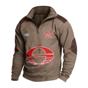 Sport Fan Stand-up Collar Sweatshirt For Football Lover HVN1236GO081525 - Brown