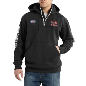 Sport Fan Casual Stand Up Collar Hoodie For Football Lover HVN1236GO081525 - Black