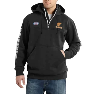 Sport Fan Casual Stand Up Collar Hoodie For Football Lover HVN1236GW081525 - Black