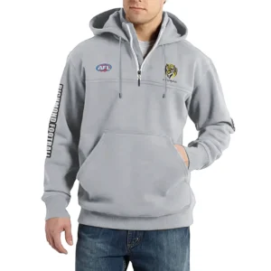Sport Fan Casual Stand Up Collar Hoodie For Sport Lover HVN1236RI081525 - Light Gray