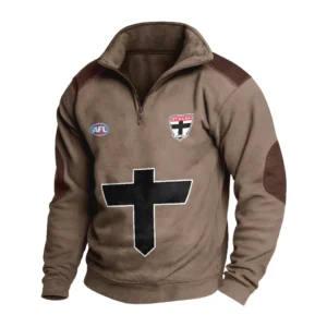 Sport Fan Stand-up Collar Sweatshirt For Football Lover HVN1236ST081525 - Brown