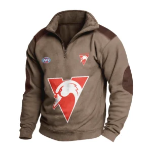 Sport Fan Stand-up Collar Sweatshirt For Football Lover HVN1236SY081525 - Brown