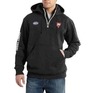 Sport Fan Casual Stand Up Collar Hoodie For Football Lover HVN1236SY081525 - Black