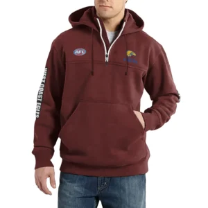 Sport Fan Casual Stand Up Collar Hoodie For Sport Lover HVN1236WC081525 - Deep Red