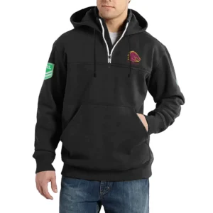 Sport Fan Casual Stand Up Collar Hoodie For Football Lover HVN1237BB081525 - Black