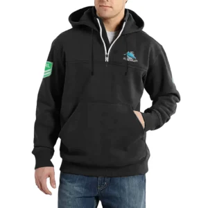 Sport Fan Casual Stand Up Collar Hoodie For Football Lover HVN1237CS081525 - Black