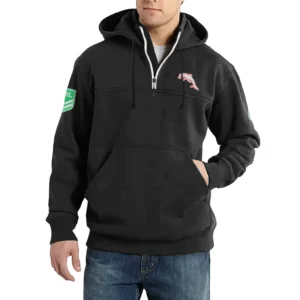 Sport Fan Casual Stand Up Collar Hoodie For Football Lover HVN1237DO081525 - Black