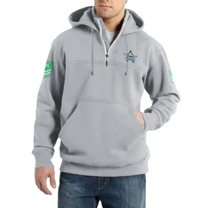 Sport Fan Casual Stand Up Collar Hoodie For Sport Lover HVN1237NQ081525 - Light Gray
