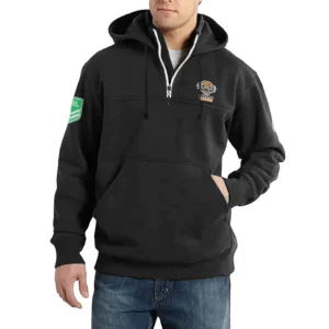Sport Fan Casual Stand Up Collar Hoodie For Football Lover HVN1237WT081525 - Black