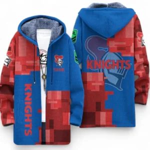 Newcastle Knights Fans Gift Fleece Windbreaker Jacket, All Over Print Fleece Windbreaker Jacket For Sport Fan, Custom Name NRL184080225115