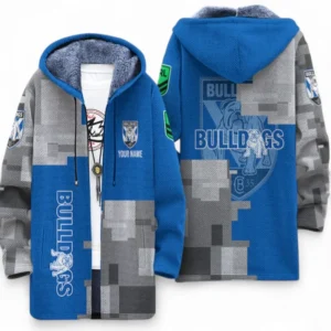 Canterbury Bankstown Bulldogs Fans Gift Fleece Windbreaker Jacket, All Over Print Fleece Windbreaker Jacket For Sport Fan, Custom Name NRL184080225124
