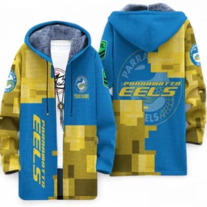 Parramatta Eels Fans Gift Fleece Windbreaker Jacket, All Over Print Fleece Windbreaker Jacket For Sport Fan, Custom Name NRL184080225127