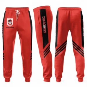 St George Illawarra Dragons Fans Gift Sweatpants, All Over Print Sweatpants For Sport Fan, Custom Name NRL187080225459