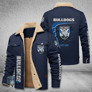 Canterbury Bankstown Bulldogs Jacket Fur Collar Fleece, All Over Print Jacket Fur Collar Fleece For Sport Fan, Custom Name NRL191080225787-Deep Blue