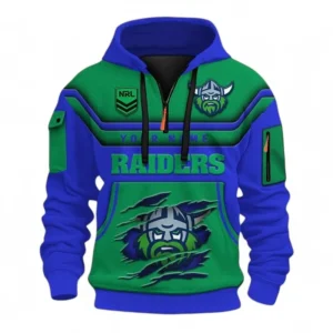 Rugby League Football Fans Gift Hoodie Half Zip 3D, All Over Print 3D Half-Zip Hoodie, Custom Name NRL205090925001-Style 1