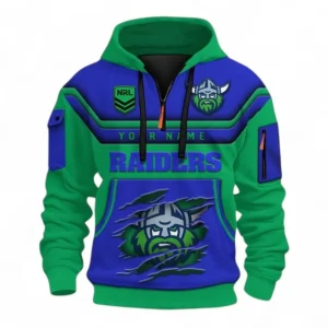 Rugby League Football Fans Gift Hoodie Half Zip 3D, All Over Print 3D Half-Zip Hoodie, Custom Name NRL205090925001-Style 2