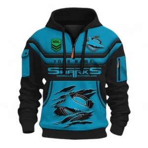 Rugby League Football Fans Gift Hoodie Half Zip 3D, All Over Print 3D Half-Zip Hoodie, Custom Name NRL205090925003-Style 2